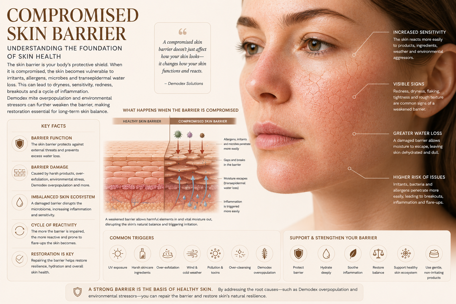 Illustration of Compromised Skin Barrier